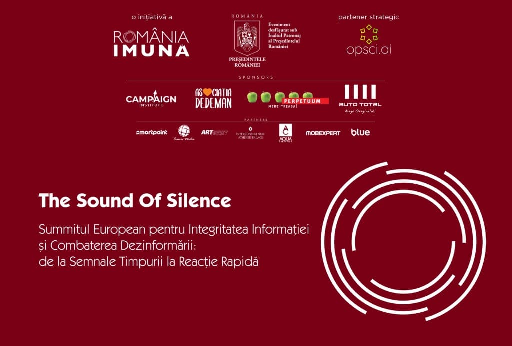 Event poster for the European Summit on Strengthening Resilience to Misinformation — The Sound of Silence